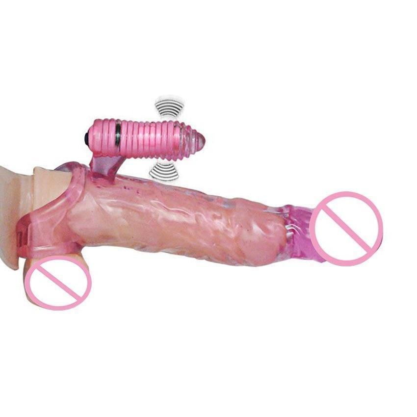 Zerosky Reusable Vibrator Condoms Extend Soft Dick Ring Male Penis Extension Sleeves Vibrating - Men Guide Store