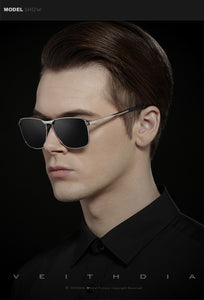 Vintage Square Sunglasses Polarized UV400 Lens Eyewear - SL16 - Men Guide Store