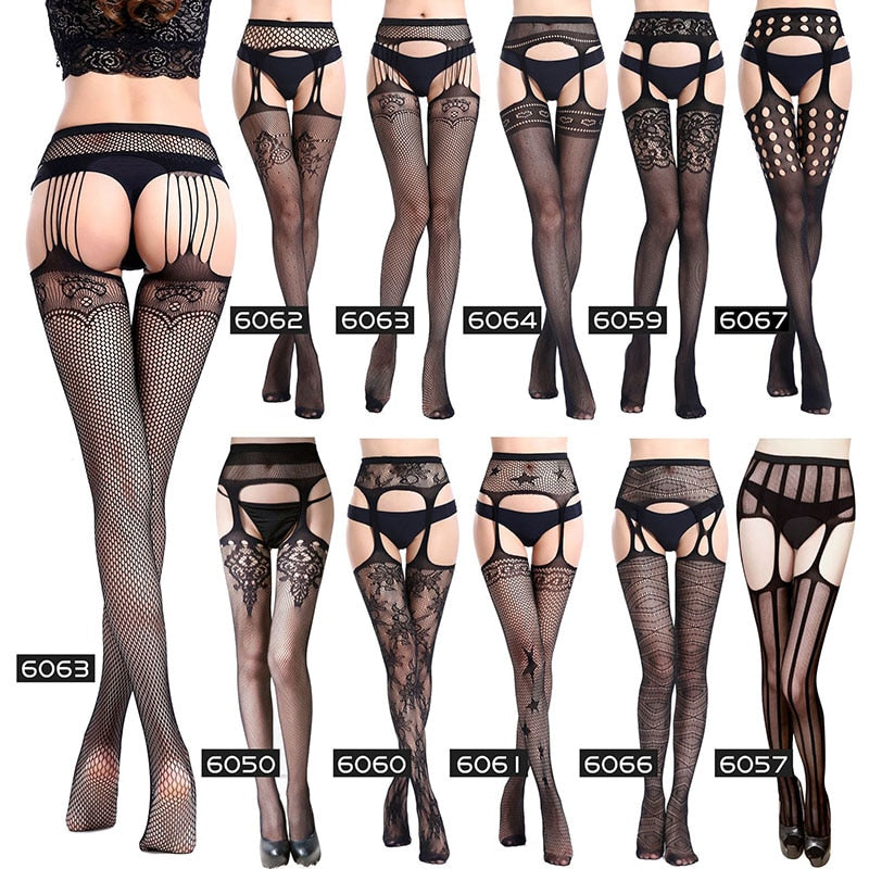 Black Sexy Lace Lingerie Socks Sexy Girl Female Hosiery Nylon Lace Style Stay - Men Guide Store