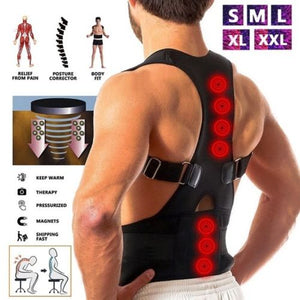 Magnetic Therapy Adult Back Corset Shoulder Lumbar Posture - Men Guide Store
