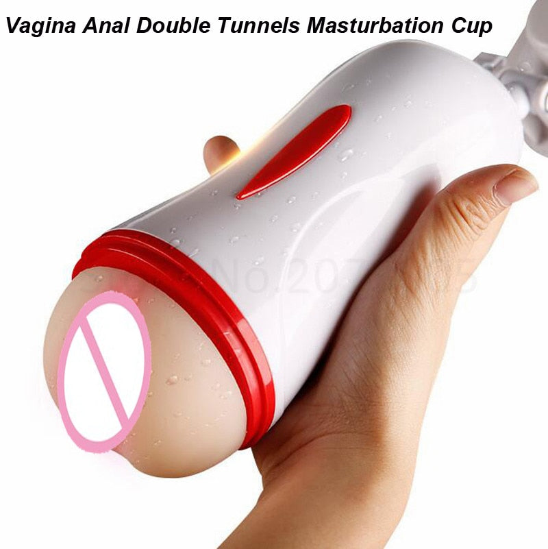 Vagina Anal Masturbation Cup Vagina Real Pussy Blowjob Vibrator Male Mastrubator For Man - Men Guide Store